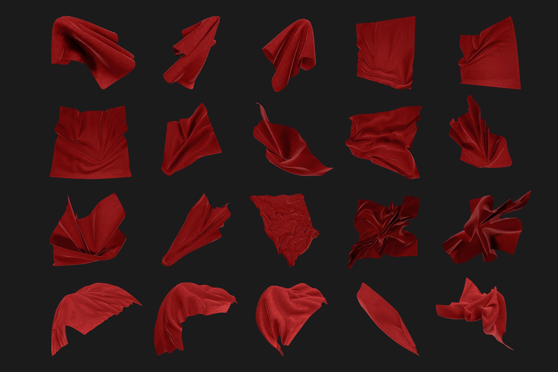 100款深红色织物透明背景叠层 Fabric插图(2)