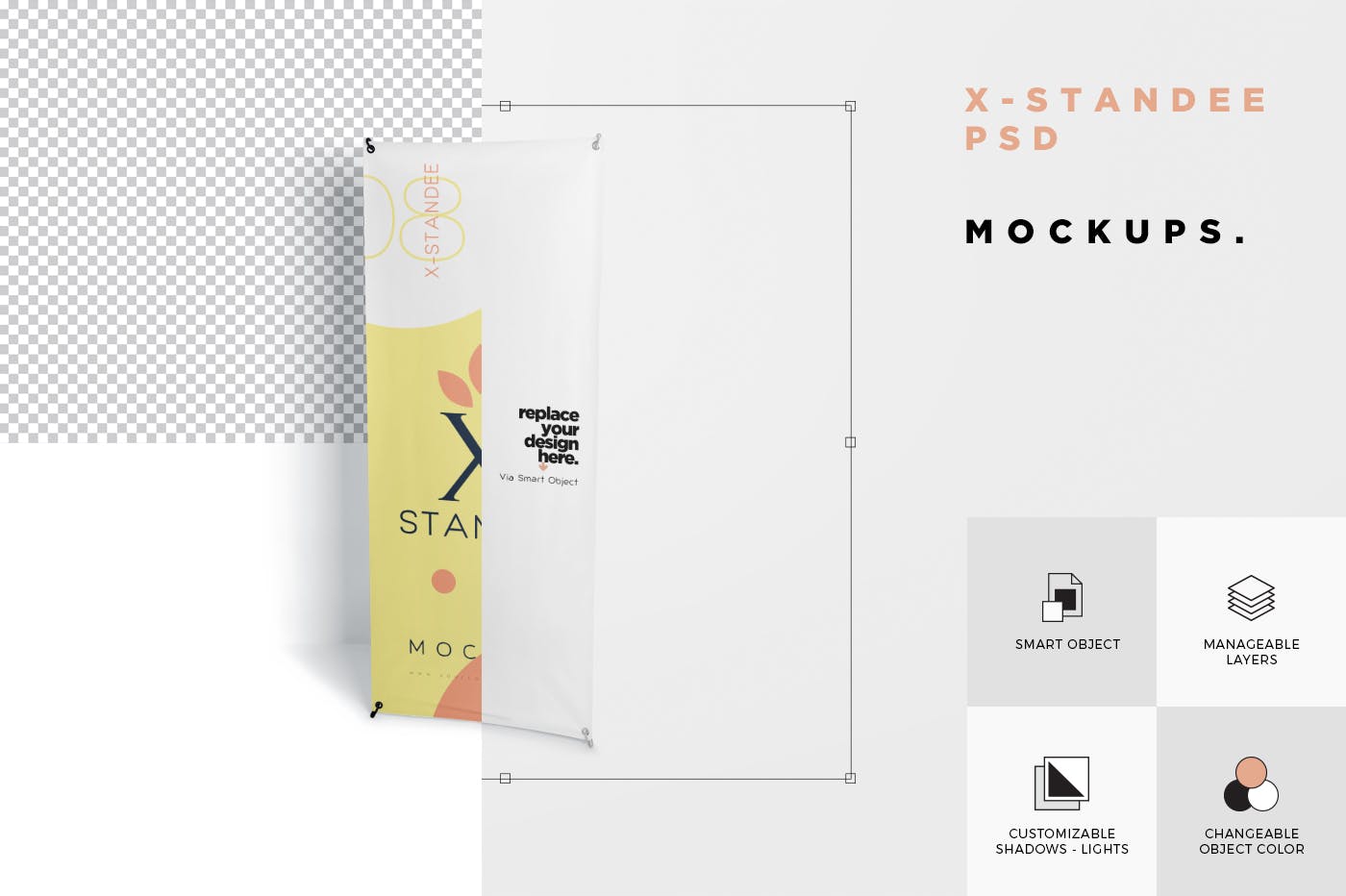 X展架广告海报设计预览图样机 X Standee PSD Mockups插图(3)
