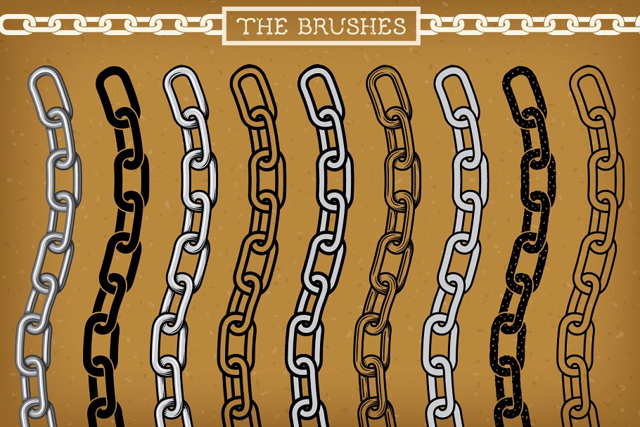 钢铁链条图形AI笔刷 Chain Brushes插图2