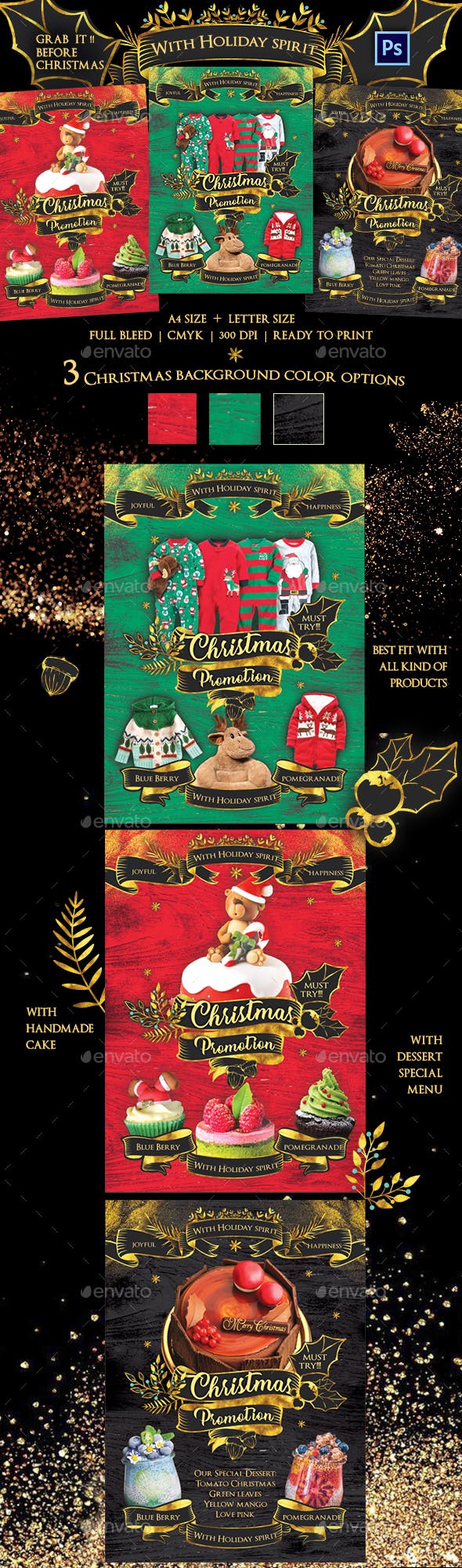 圣诞节促销海报传单模板 Christmas Promotion Flyer Template [psd]插图