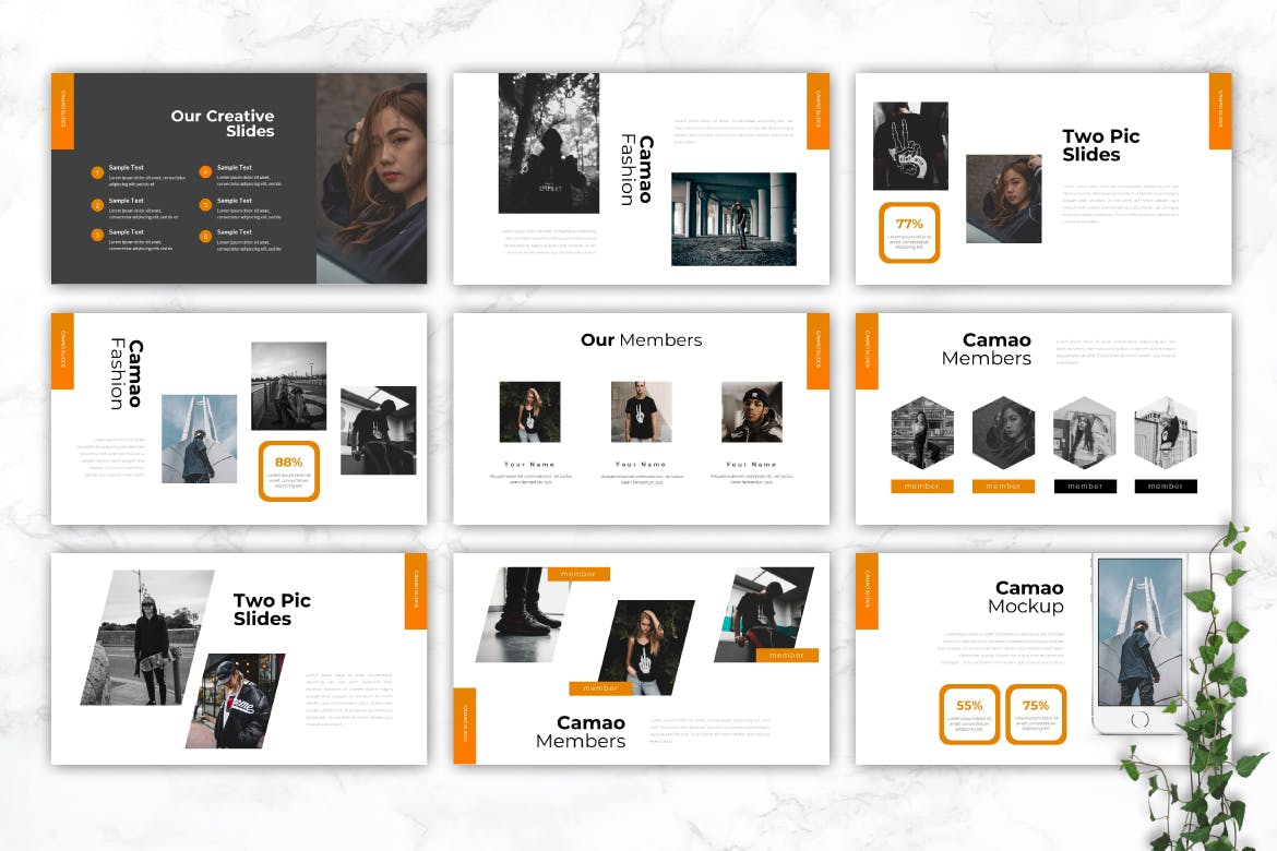 时尚品牌公司简介谷歌幻灯片设计模板 CAMAO – Fashion Google Slides Template插图(2)