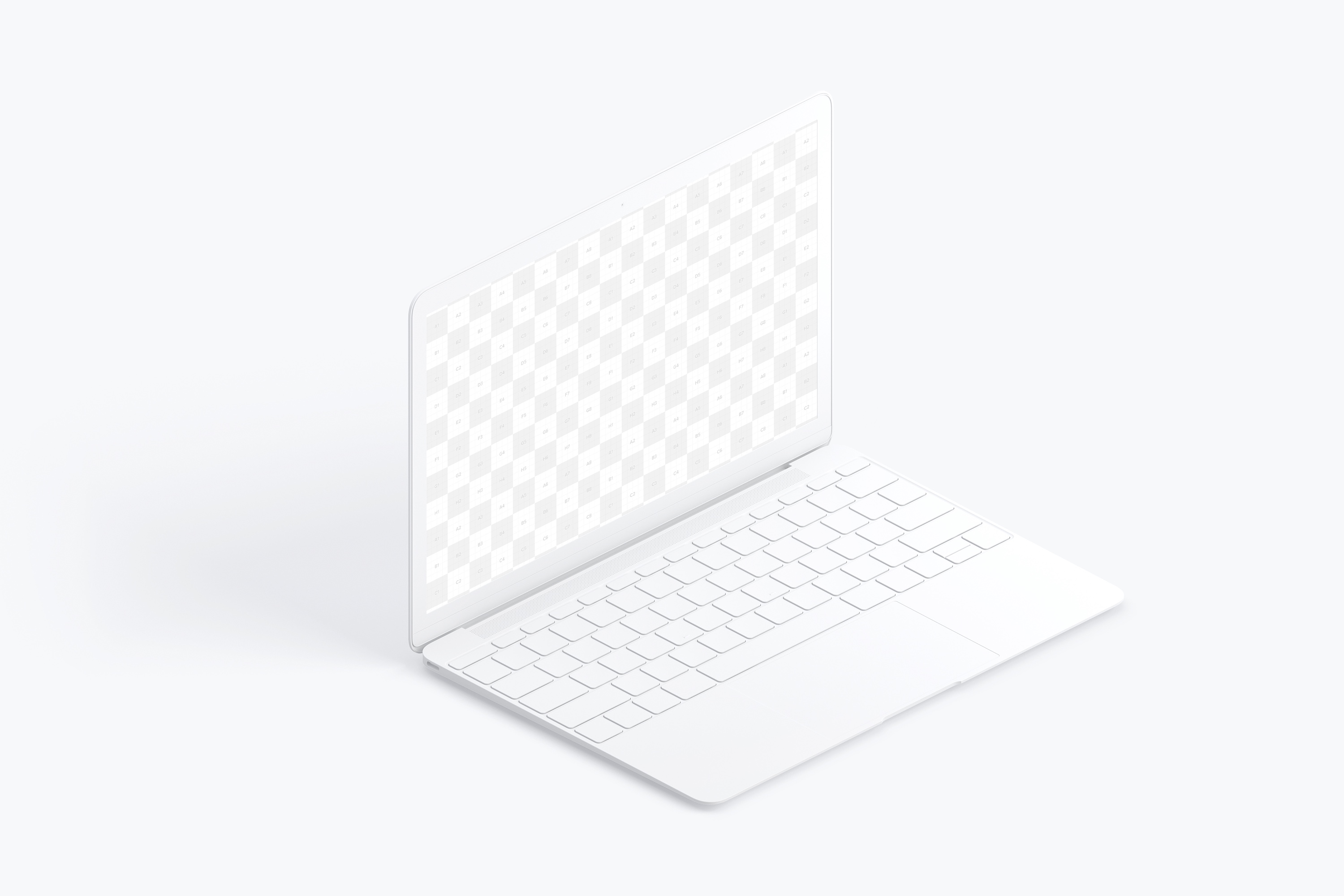 MacBook超极本屏幕演示效果左视图样机 Clay MacBook Mockup, Isometric Left View插图(1)