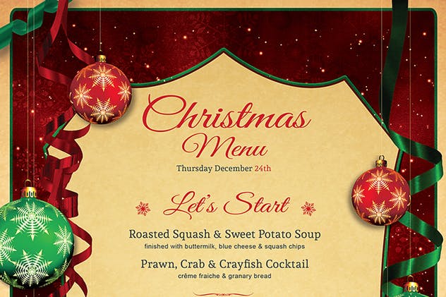 圣诞节庆典餐厅菜单模板V7 Christmas Menu Template V7插图(7)