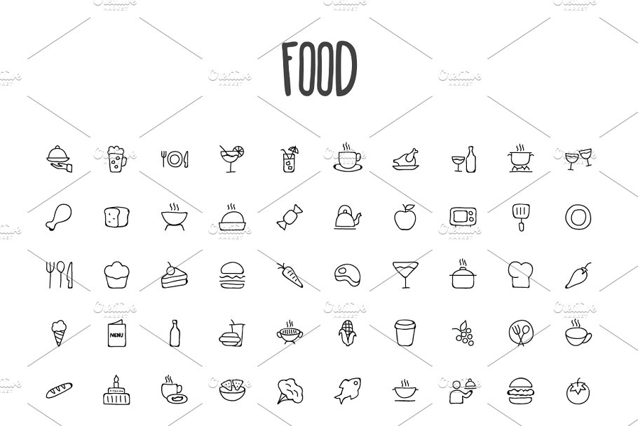 2440个手绘涂鸦图标 2440 Hand Drawn Doodle Icons Bundle插图(2)