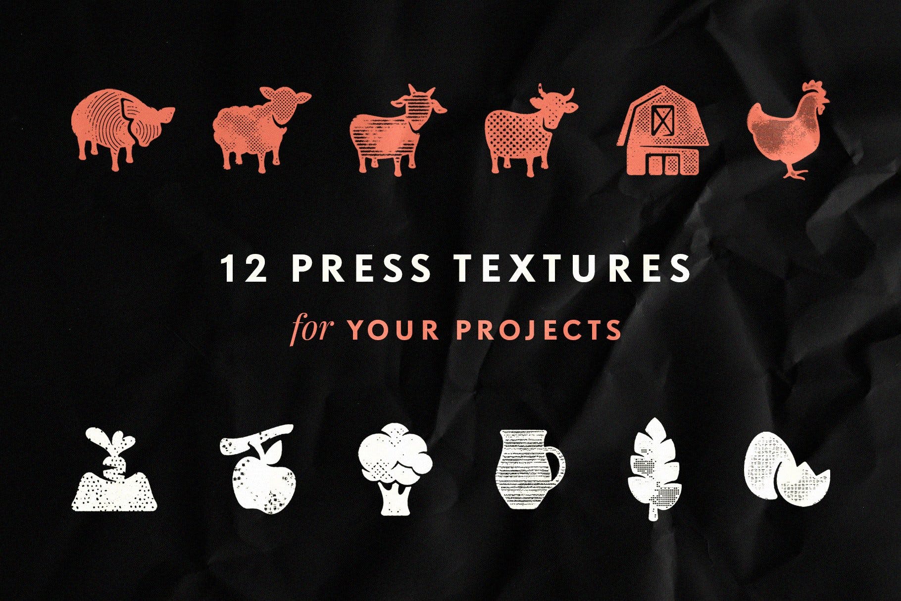 24种复古做旧风格效果PS图层样式 Hometown Texture Press Effects插图2