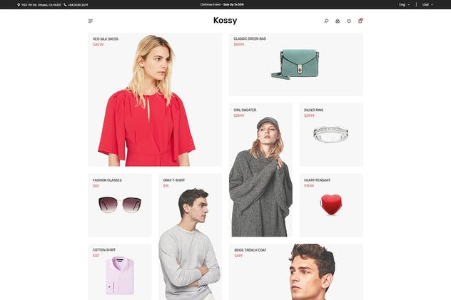 极简主义电子商务网站PSD模板 Kossy | Minimalist eCommerce PSD Template插图(6)