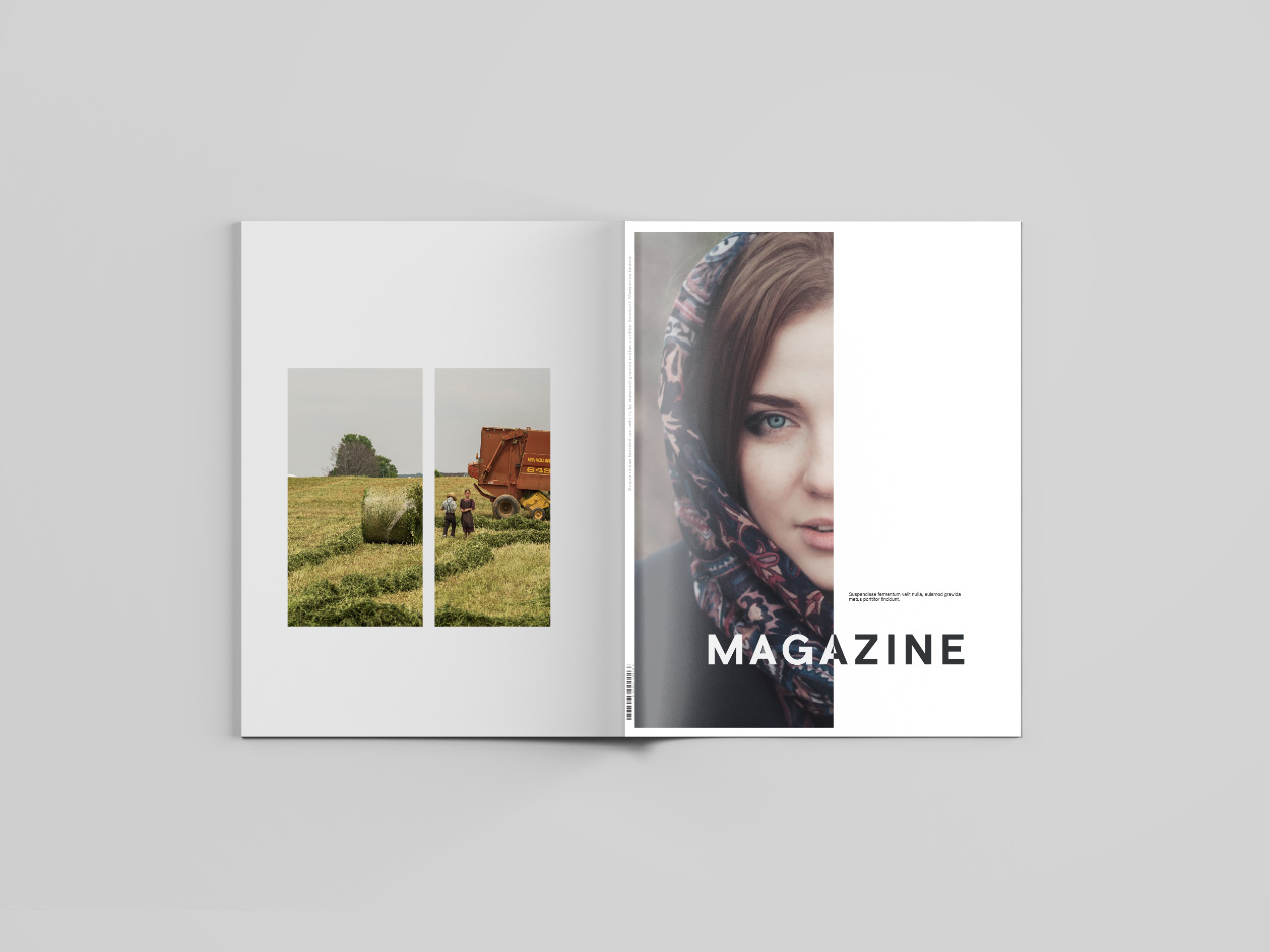 信纸尺寸标准杂志版式设计预览样机 Letter Size Magazine Mockup插图