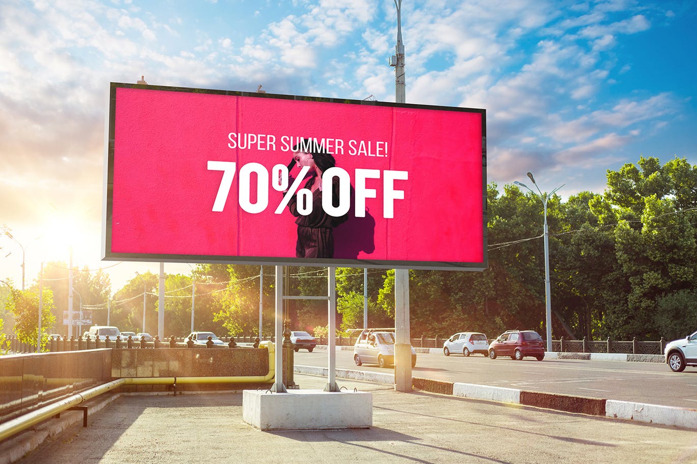 户外公路大型广告牌广告设计展示效果图样机 Advertising Billboard Mockup插图4