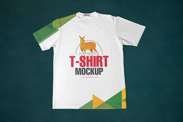 7组圆领时尚印花T恤服装设计样机 7 Round Neck T-Shirt Mockups插图(2)