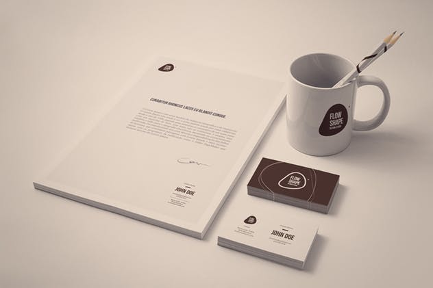 简约时尚多种尺寸名片/A4纸样机模板 Multi-dimension Branding / Identity Mock-up 4插图(10)