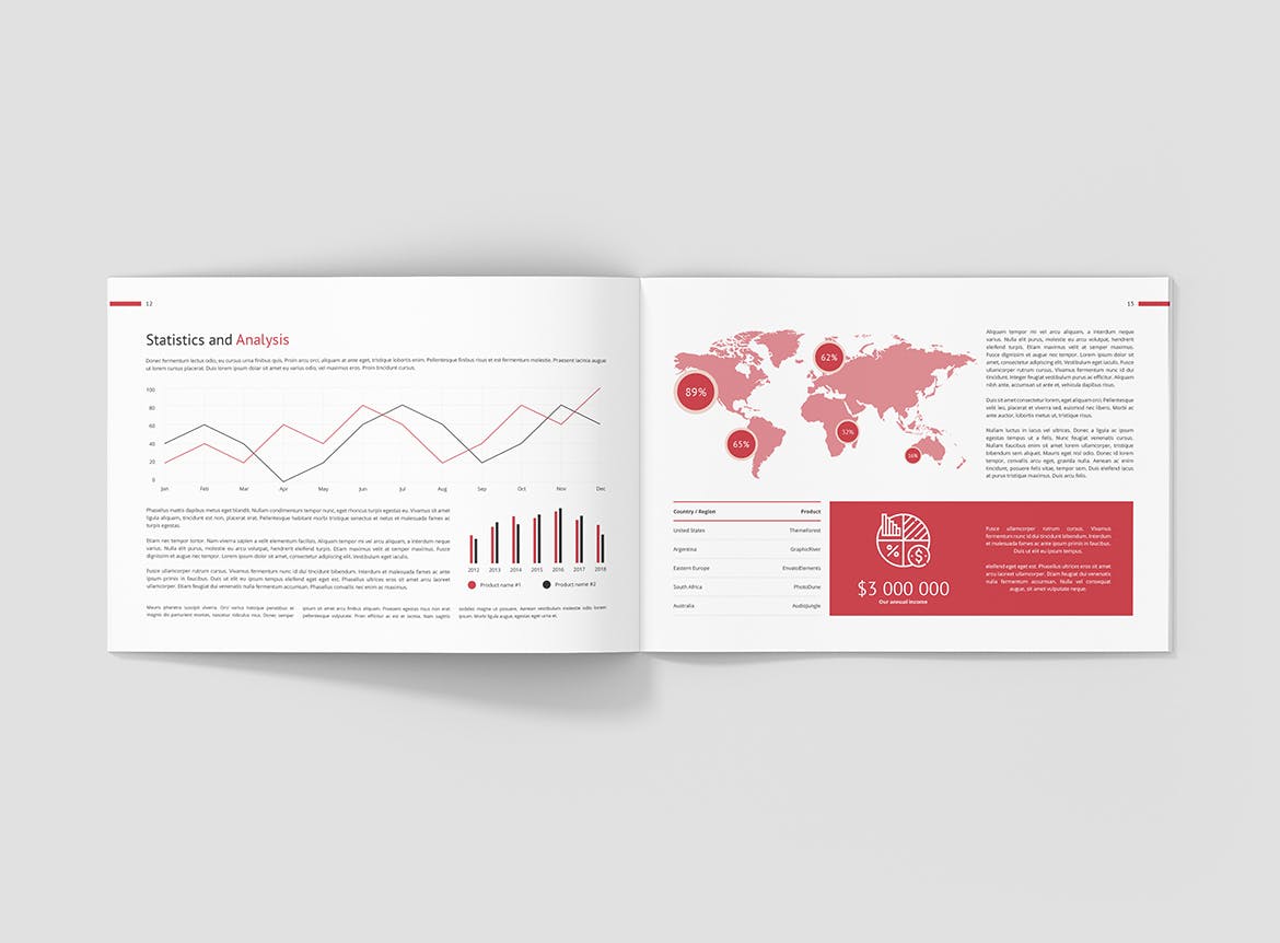 商业&创意营销企业介绍画册设计模板 Business Marketing – Company Profile Landscape插图(7)