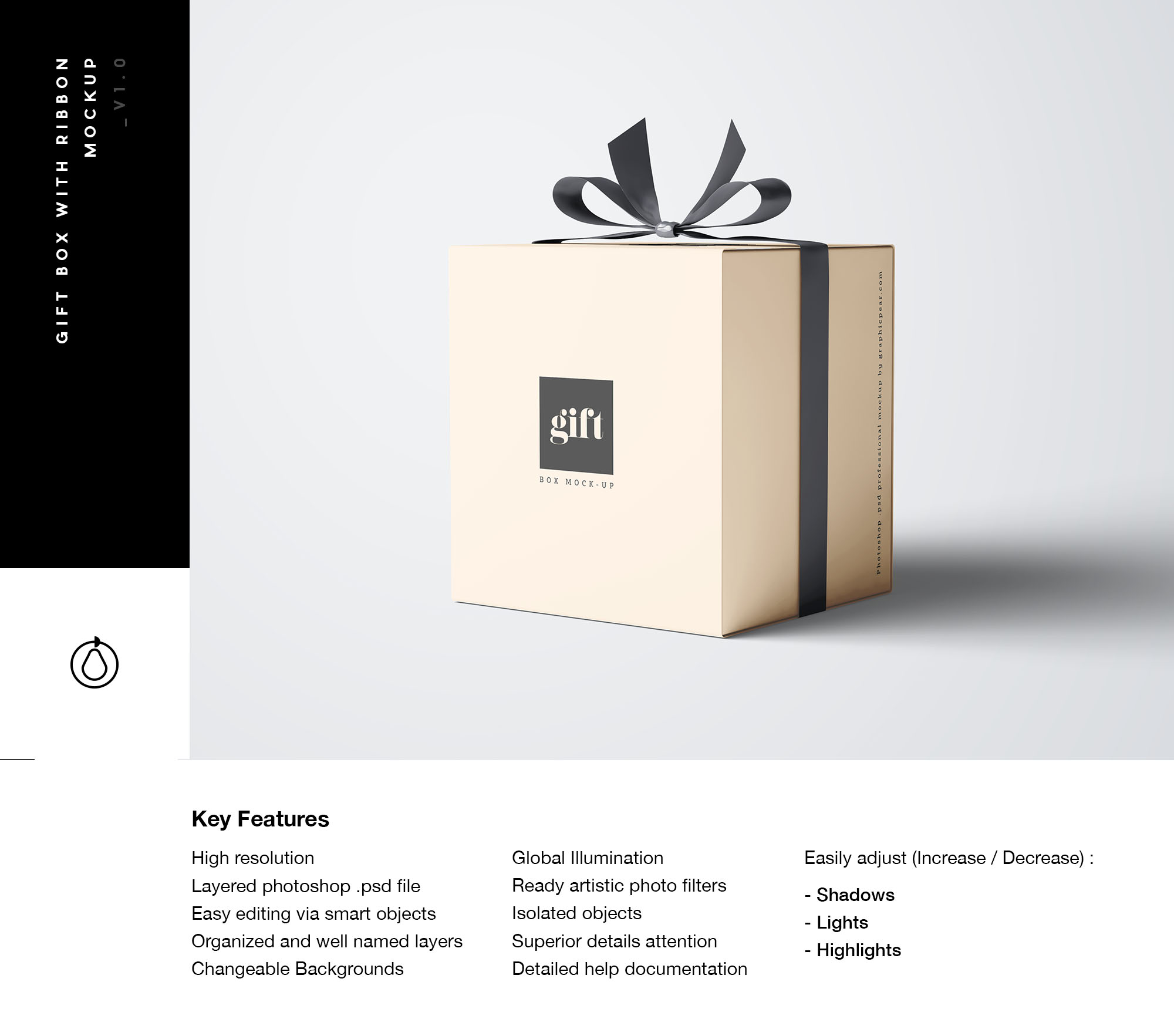 礼品包装盒设计效果图样机 Gift Box Mockup插图