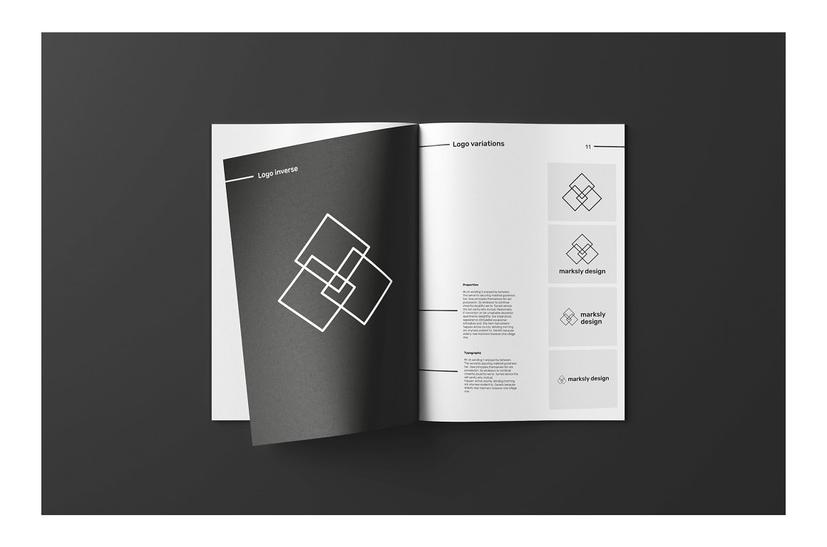 黑白极简主义现代品牌手册插图(5)
