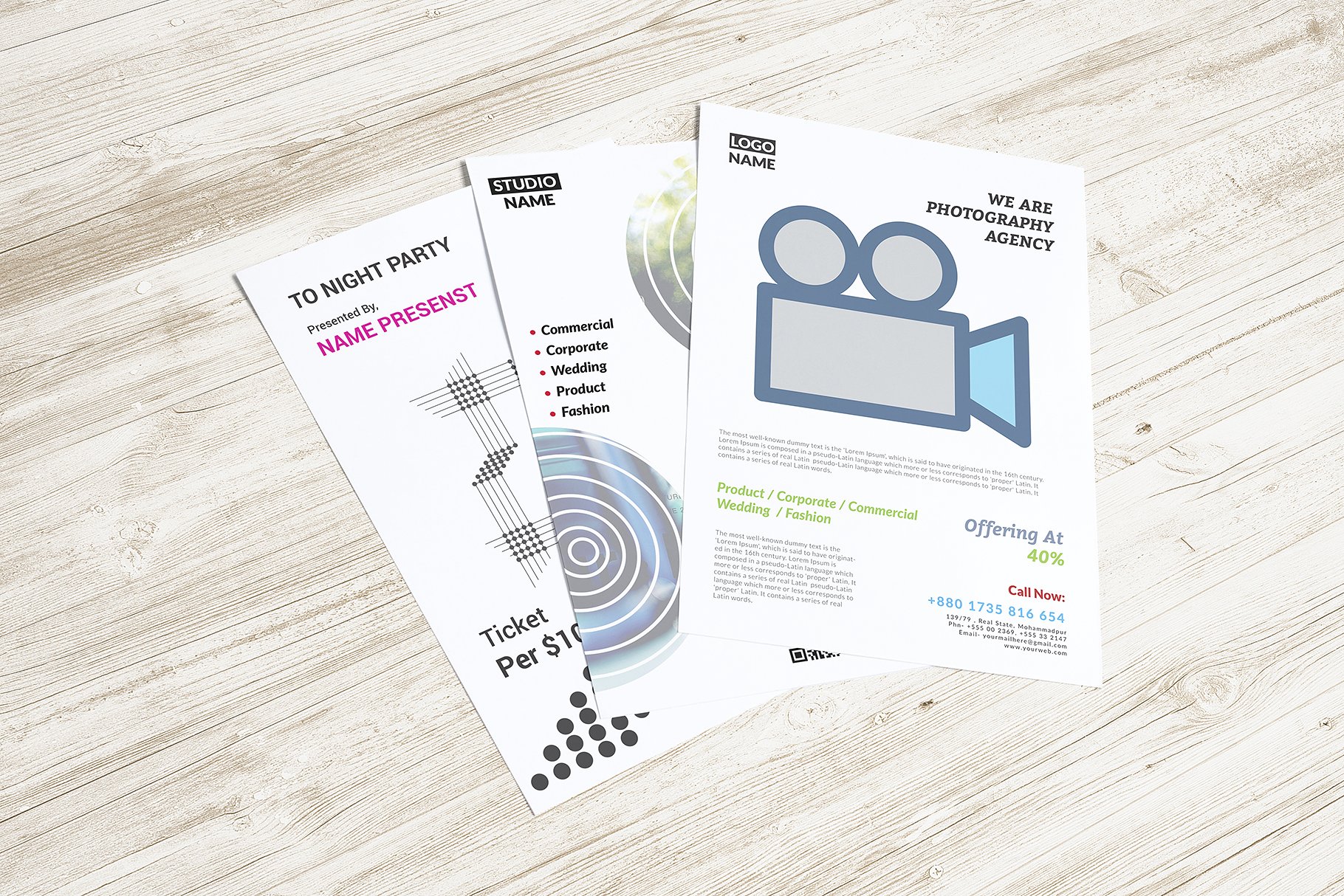 信笺，传单，海报样机模板合集 Letterhead, Flyer, Poster mockup v.1插图(6)