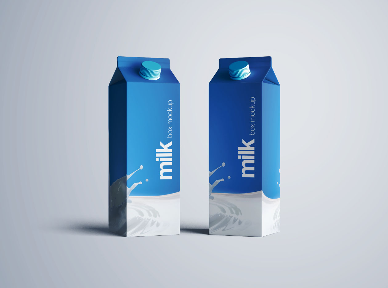 牛奶瓶&牛奶盒外观设计样机插图(9)