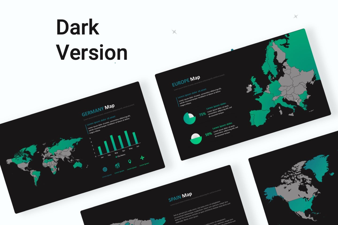 世界地图PPT幻灯片模板素材下载 World Maps powerpoint Template插图(9)