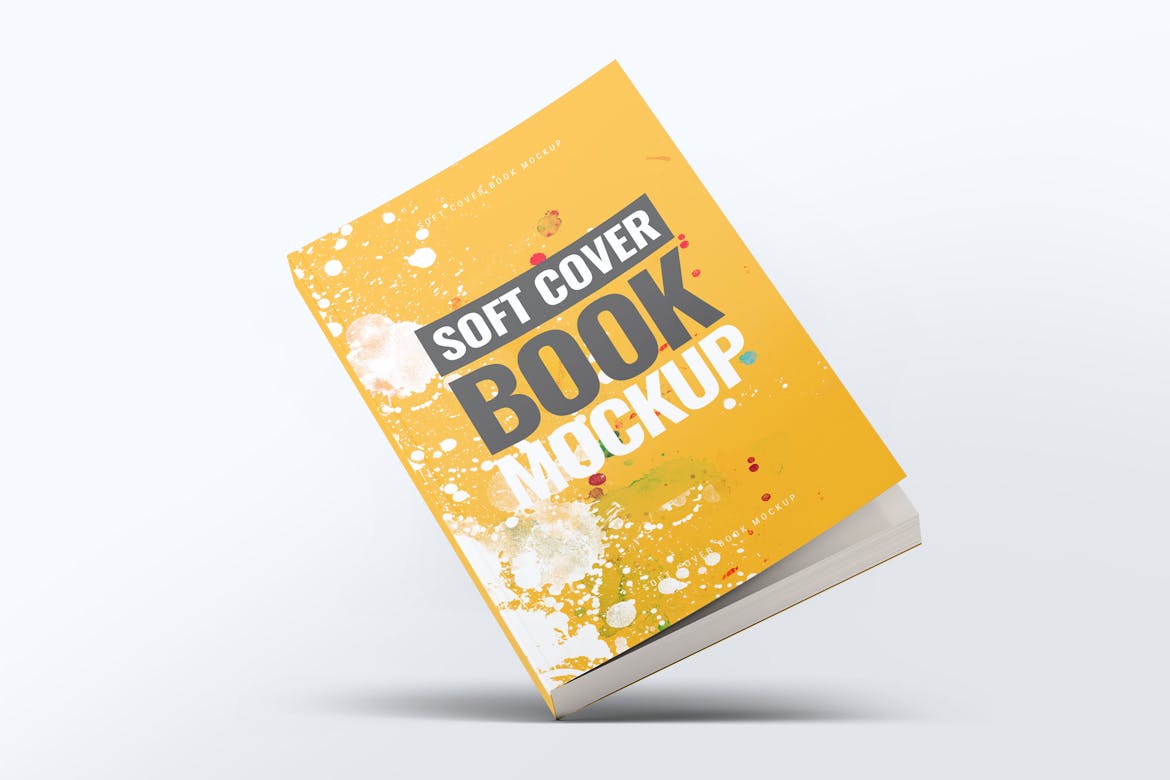 软封图书封面封底设计图样机模板 Soft Cover Book Mock-Up插图(3)