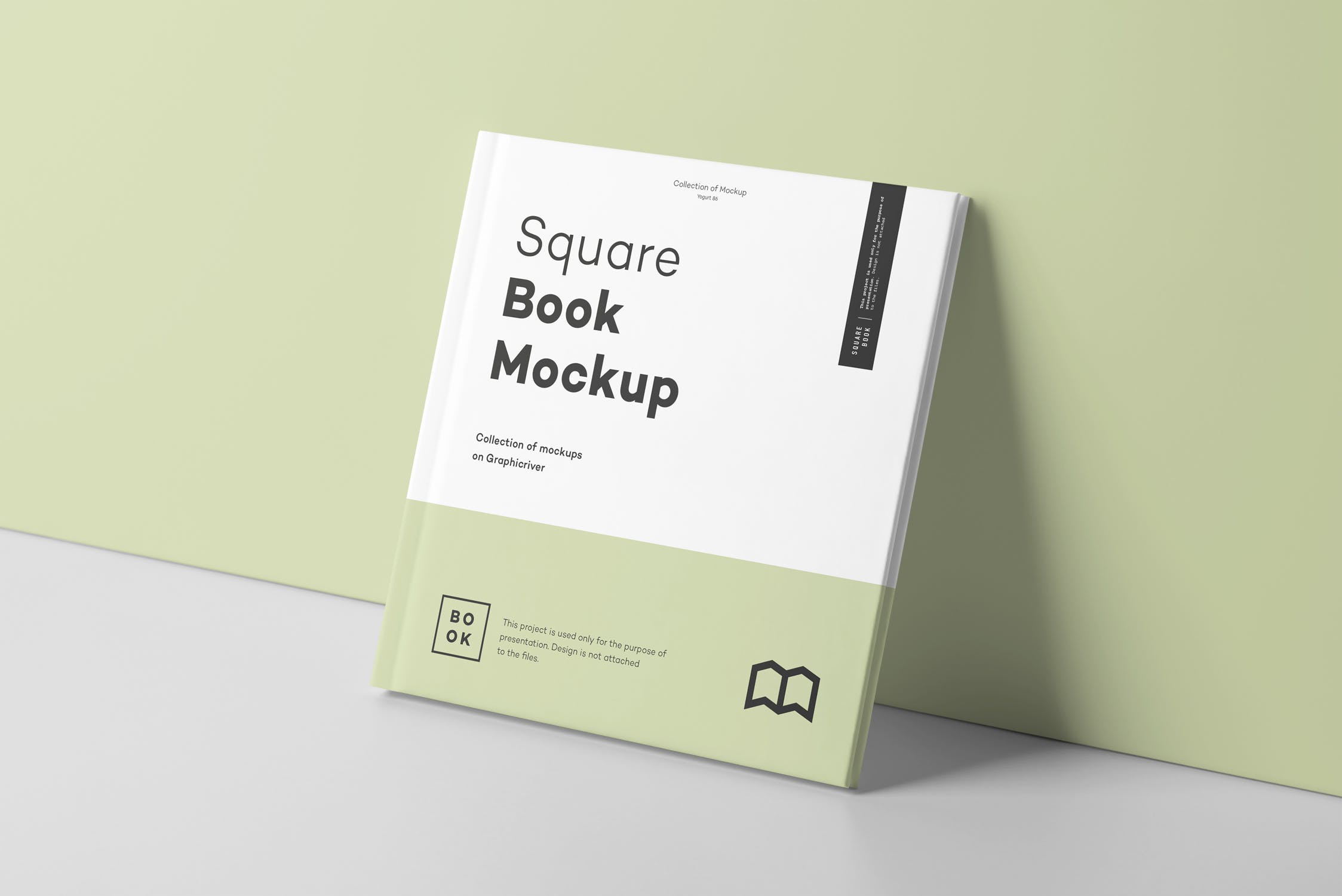 方形精装图书封面&内页版式设计预览样机 Square Book Mock up 2插图(6)