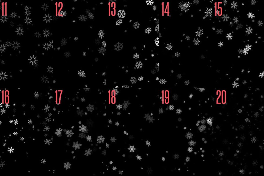 20款圣诞节、冬季雪花笔刷合集  20 Snowflake brushes插图(3)