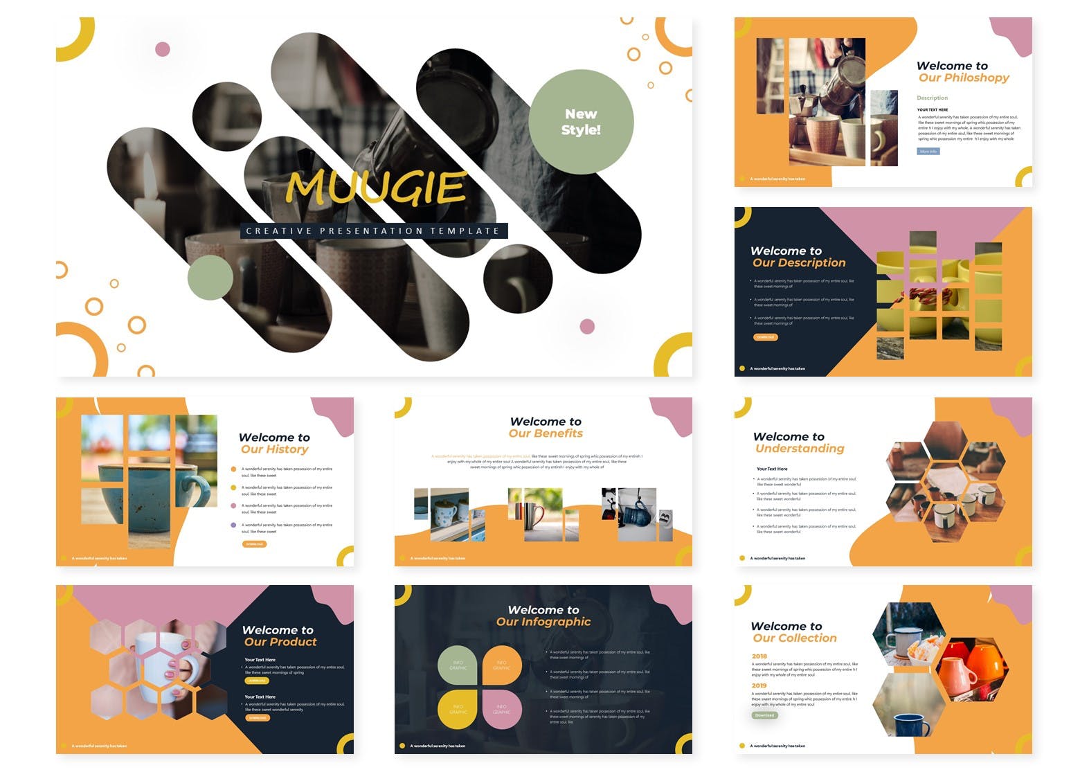 咖啡/咖啡厅品牌宣传&咖啡培训课程PPT幻灯片模板 Muugie | Powerpoint Template插图1