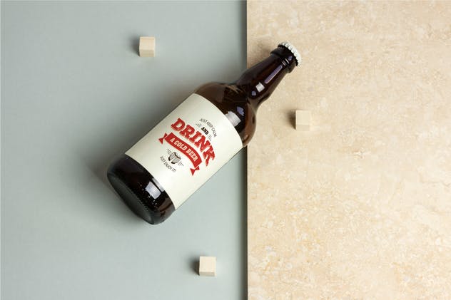 啤酒瓶外观贴纸设计展示样机 Beer Bottle Mock-up / Real Photo Scene插图(3)
