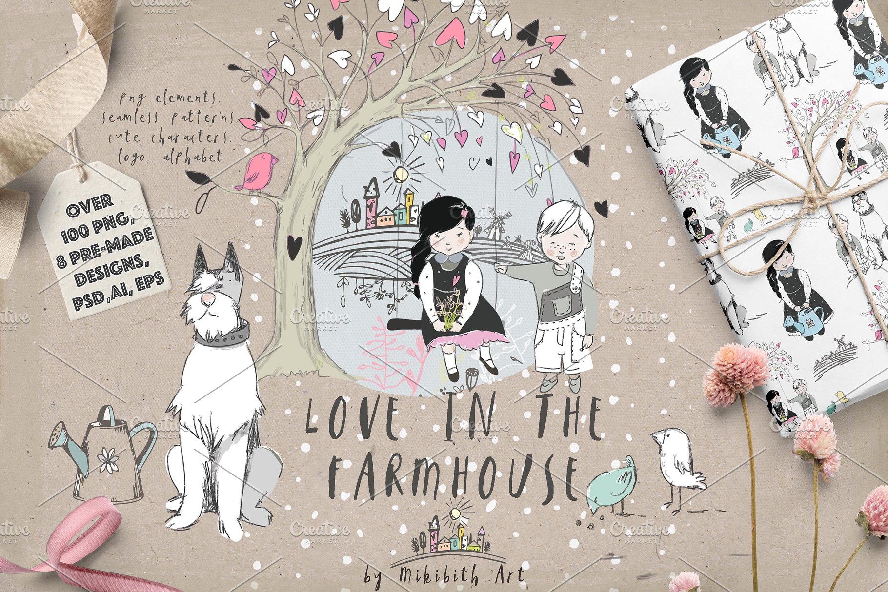 温馨的农场手绘设计元素合集[2.97GB] LOVE IN THE FARMHOUSE插图(2)