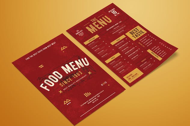复古风乡村美食菜单设计模板 Rustic Food Menu插图(3)