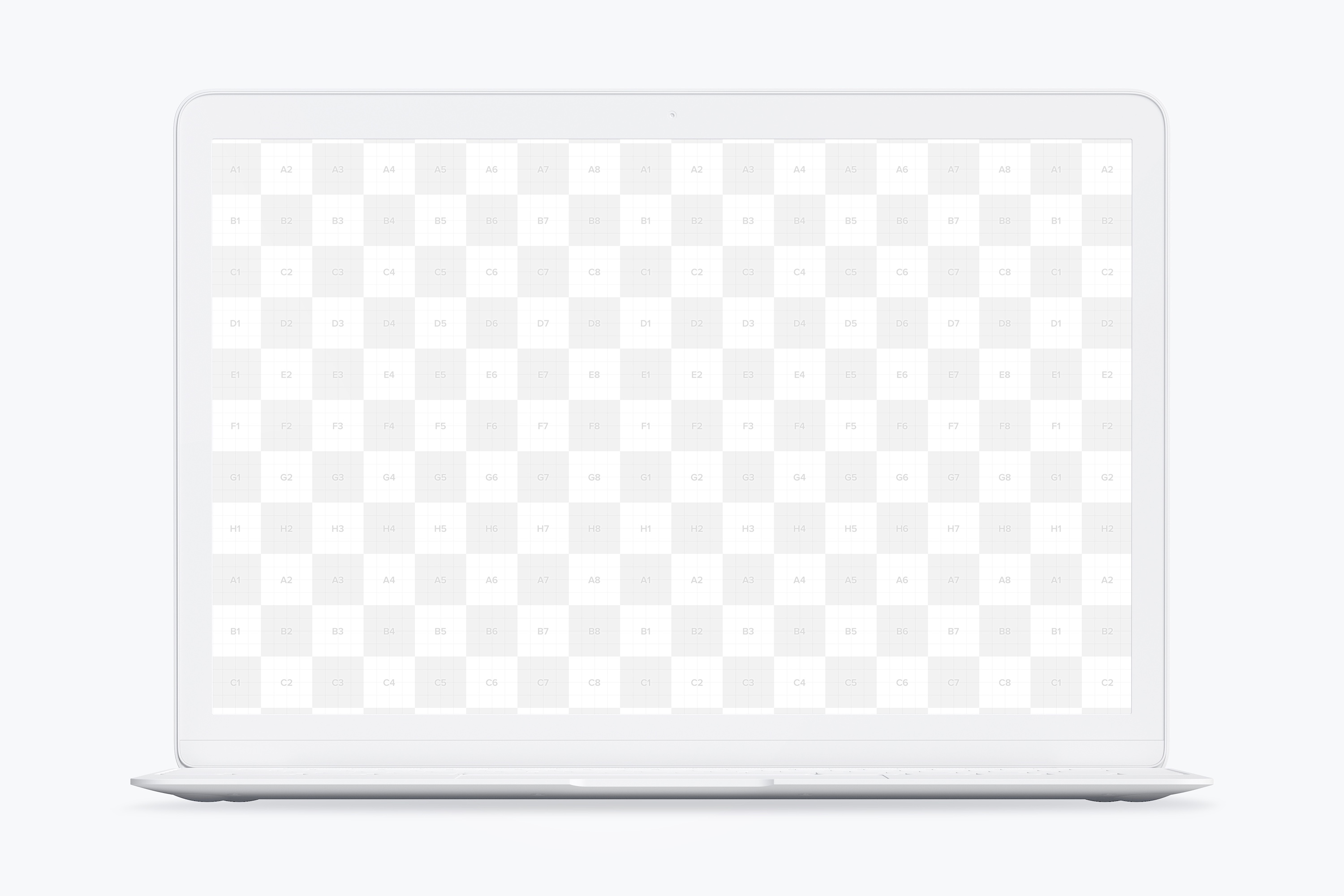 MacBook笔记本电脑Web网页界面设计效果图前视图样机 Clay MacBook Mockup, Front View插图1