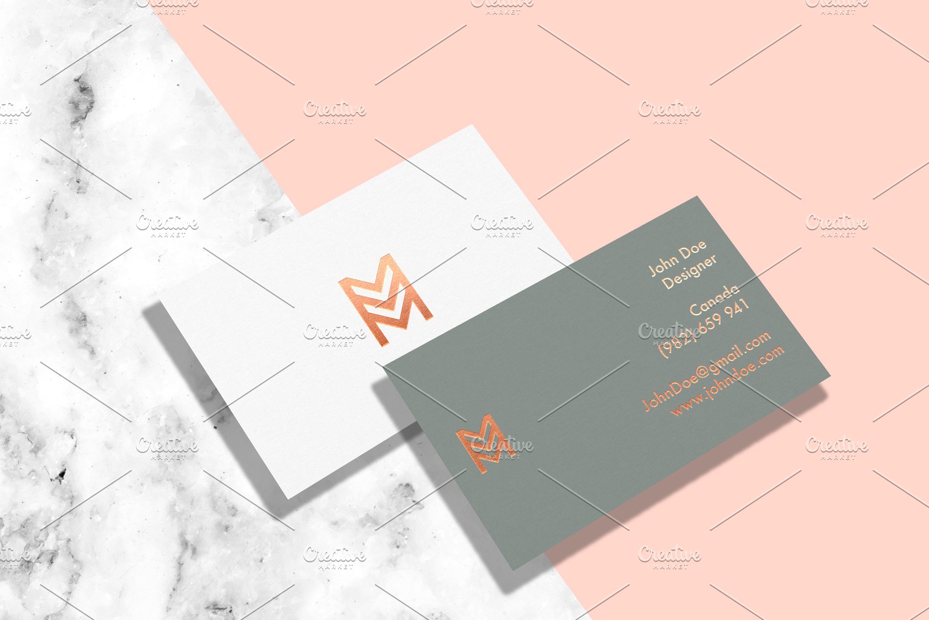 企业名片样机模板 Business Cards Mockup Vol 3插图(4)