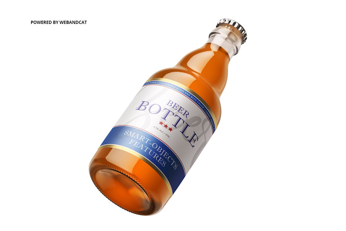 啤酒瓶外观设计效果图样机PSD模板 Steinie Beer Bottle Mock-up插图6