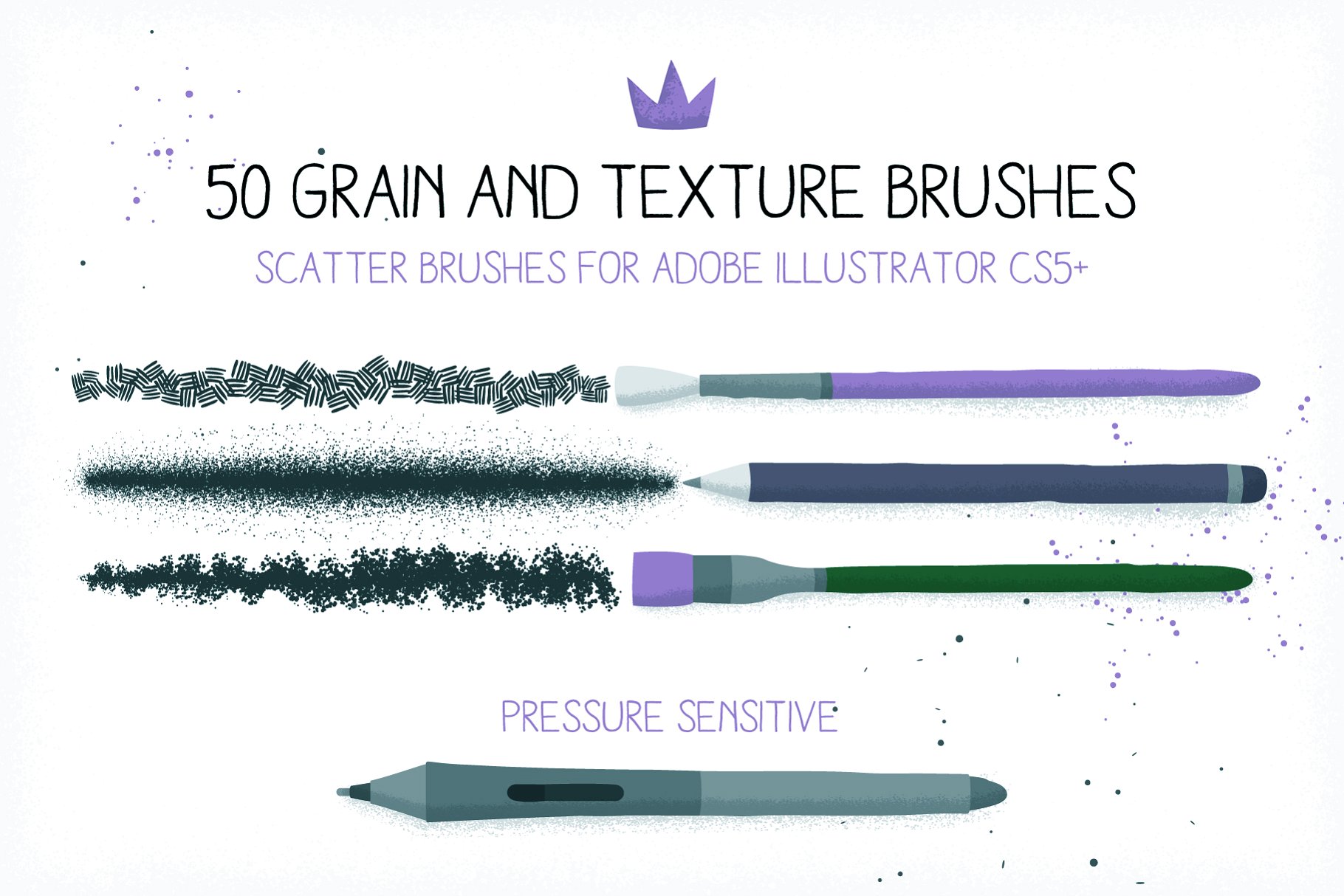 54款粒子/纹理&喷墨AI笔刷 Grain and texture AI brushes插图(1)