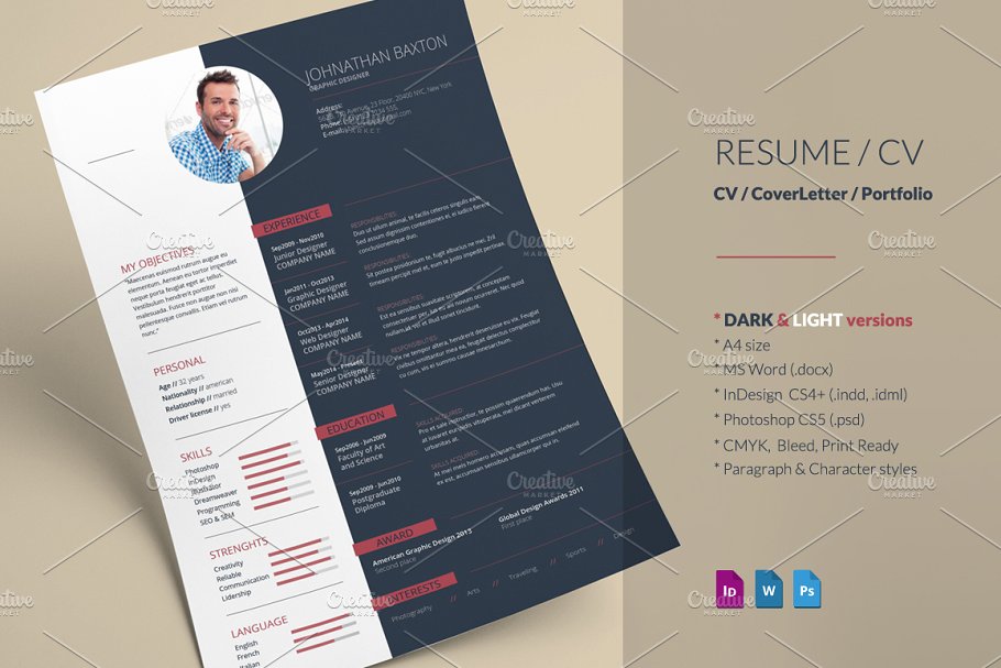 商务风格个人电子简历设计模板 Resume CV插图