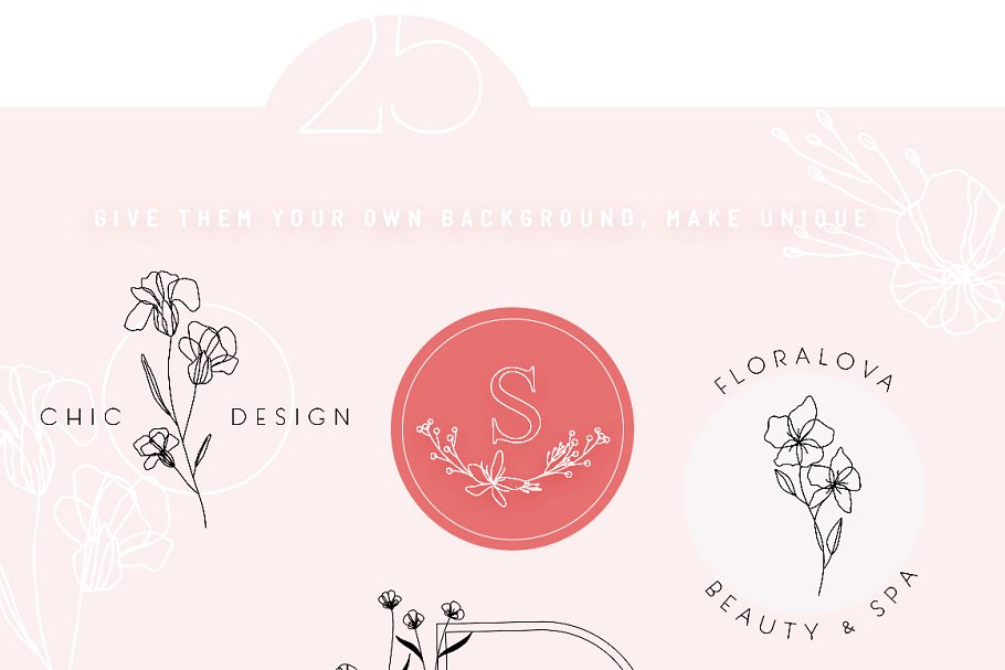 25款别致花卉Logo标志模板 25 chic flower&floral logo template插图(1)