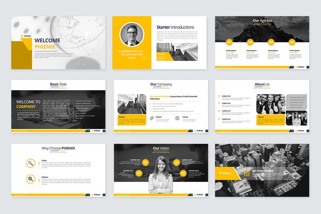 超高品质企业介绍PPT幻灯片模板素材 Phienix Powerpoint Presentation插图(1)