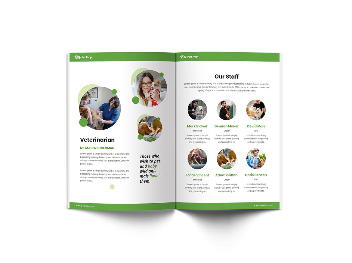 A4纸尺寸宠物医院/宠物店简介画册设计模板 Pet Shop A4 Brochure Template插图(7)