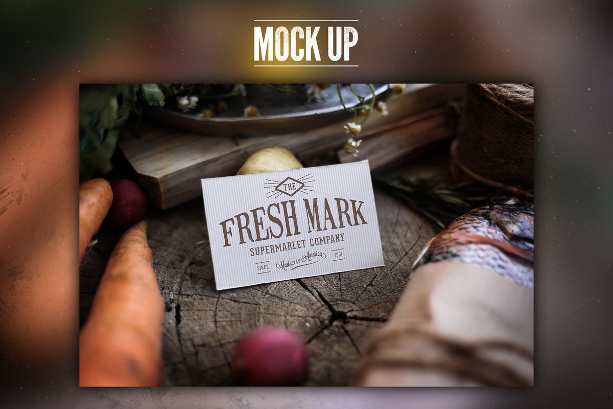 市场新鲜蔬菜食品样机 Market fresh Mock Up插图
