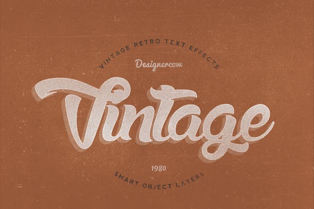 14个复古风格立体特效PS字体样式 14 Vintage Retro Text Effects插图10