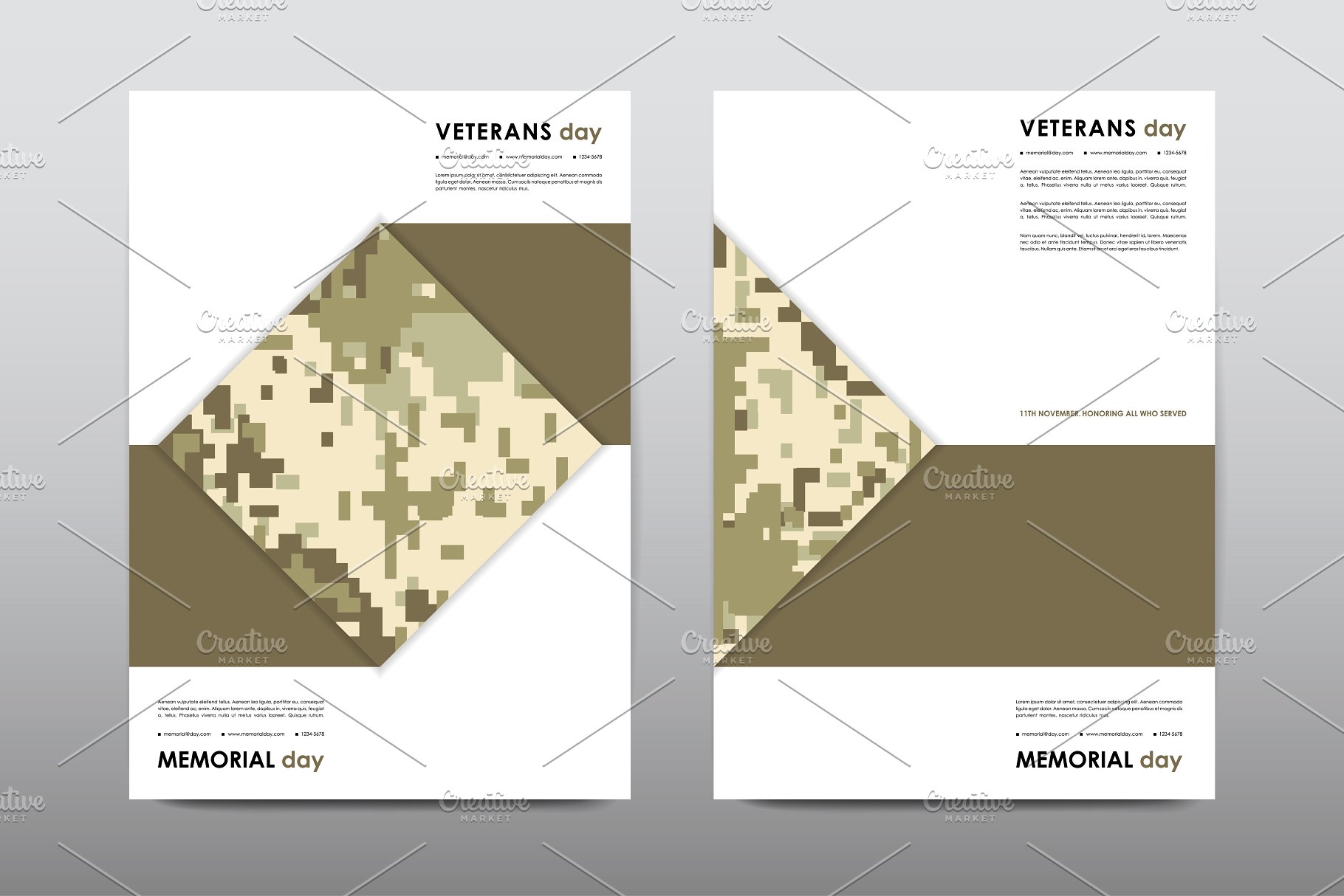 40+老兵节军人宣传小册模板 Veteran’s Day Brochures Bundle插图27