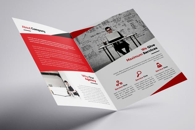 双折页商业公司品牌手册设计模板 Agency Bifold插图3