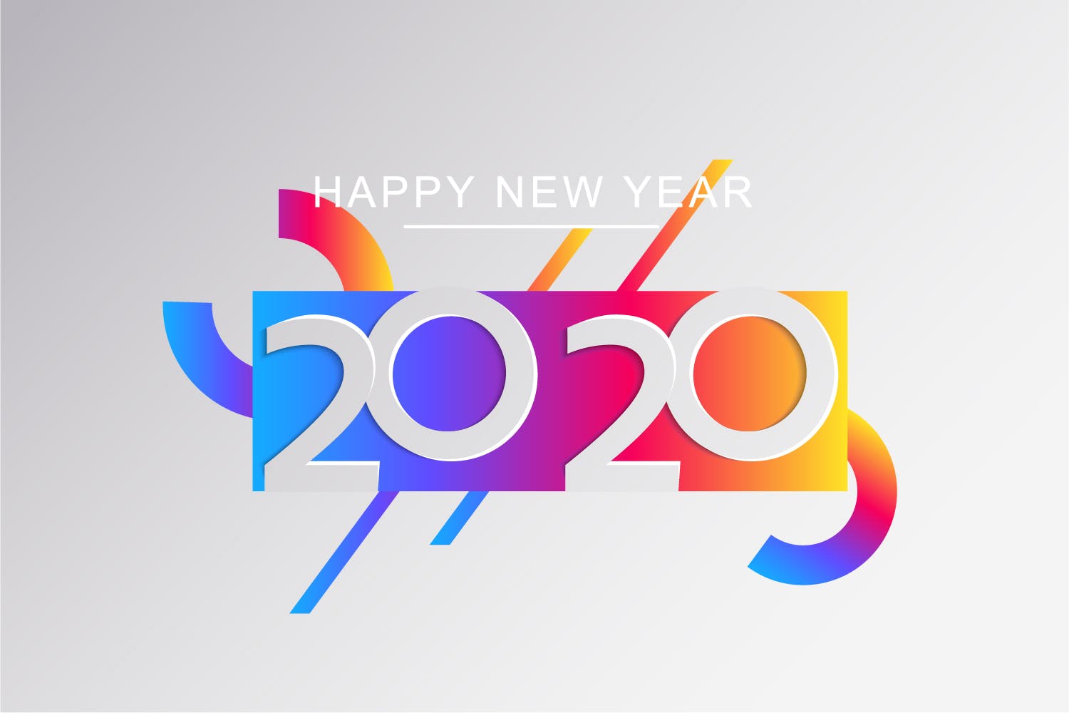 2020新年数字彩色矢量设计图形素材 2020 Happy New Year Greeting Card插图10