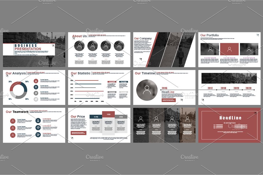 数据汇报类型信息图表PPT模板 Powerpoint Slide Templates插图(4)