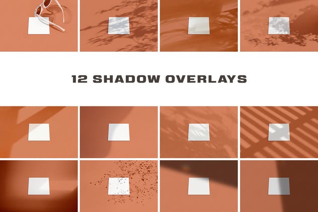 办公用品设计预览阴影背景样机模板 Ombra Stationery Shadow Mockups插图(5)