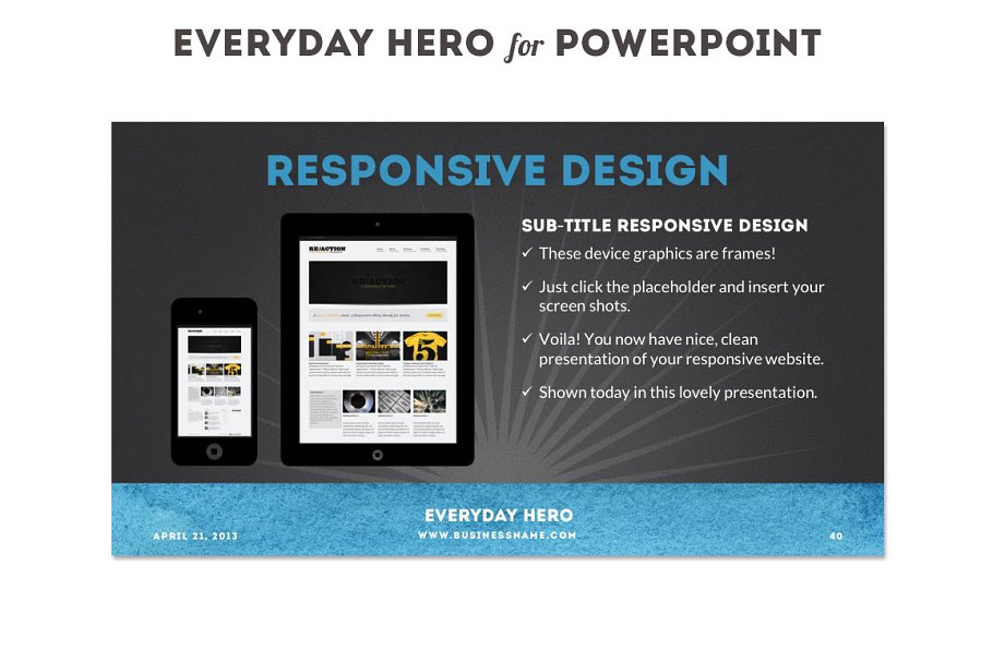 项目融资主题幻灯片模板 Everyday Hero Powerpoint HD Template插图5
