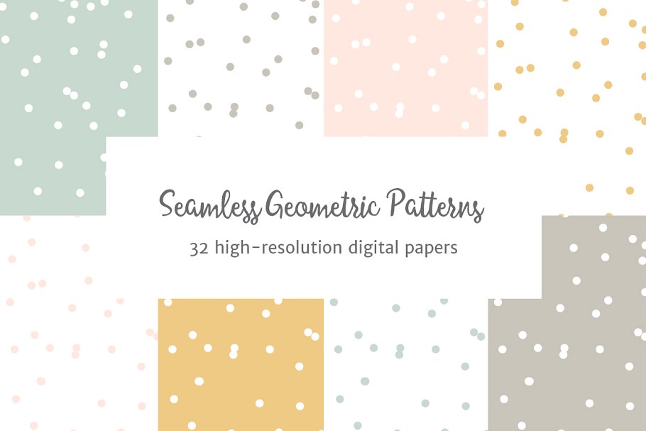粉彩几何图案无缝纹理 Seamless Pastel Geometric Patterns插图(2)