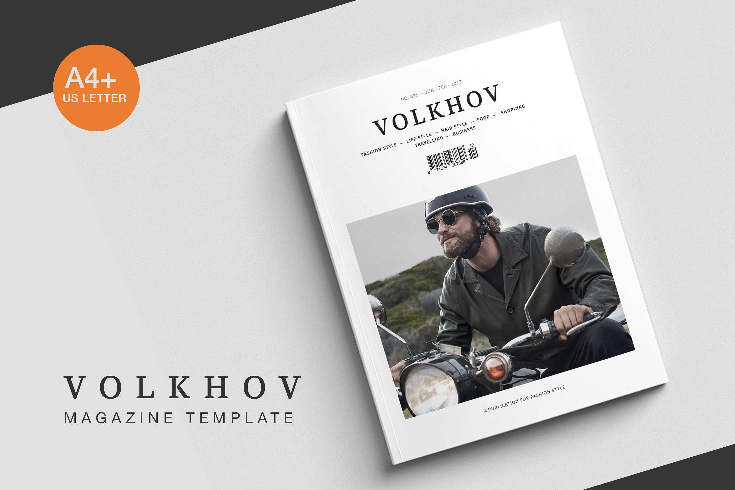 Volkhov Magazine专业、清新、干净的杂志模板下载[indd]插图