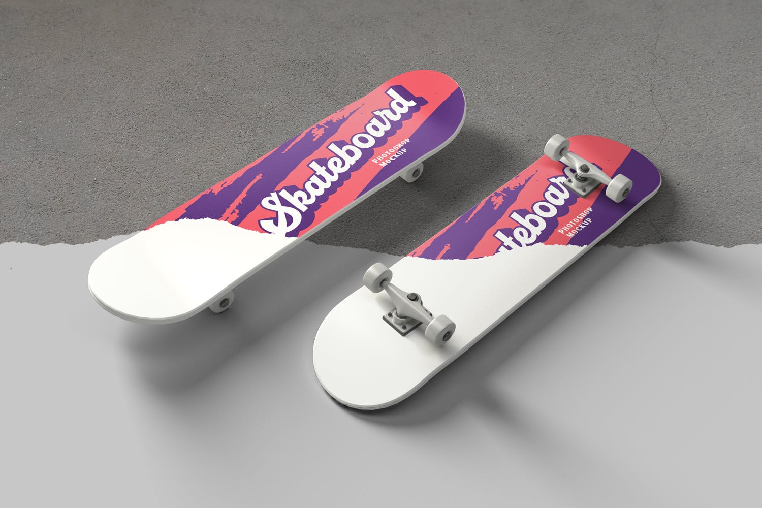 滑板喷漆图案设计预览PSD样机模板 Skateboard PSD Mockups插图(3)