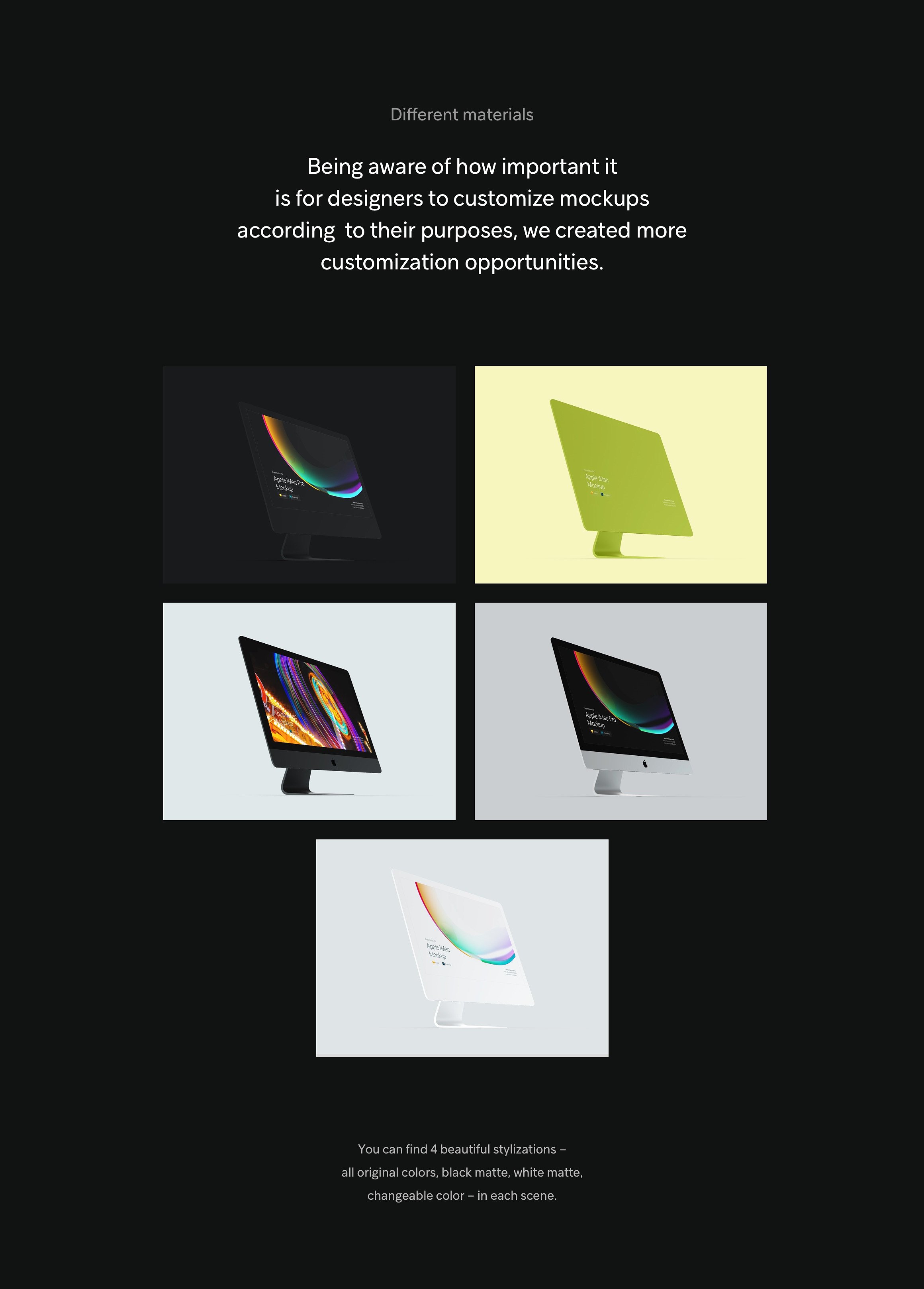 精美多彩全新iMac Pro，iMac展示模型Mockups样机下载插图3