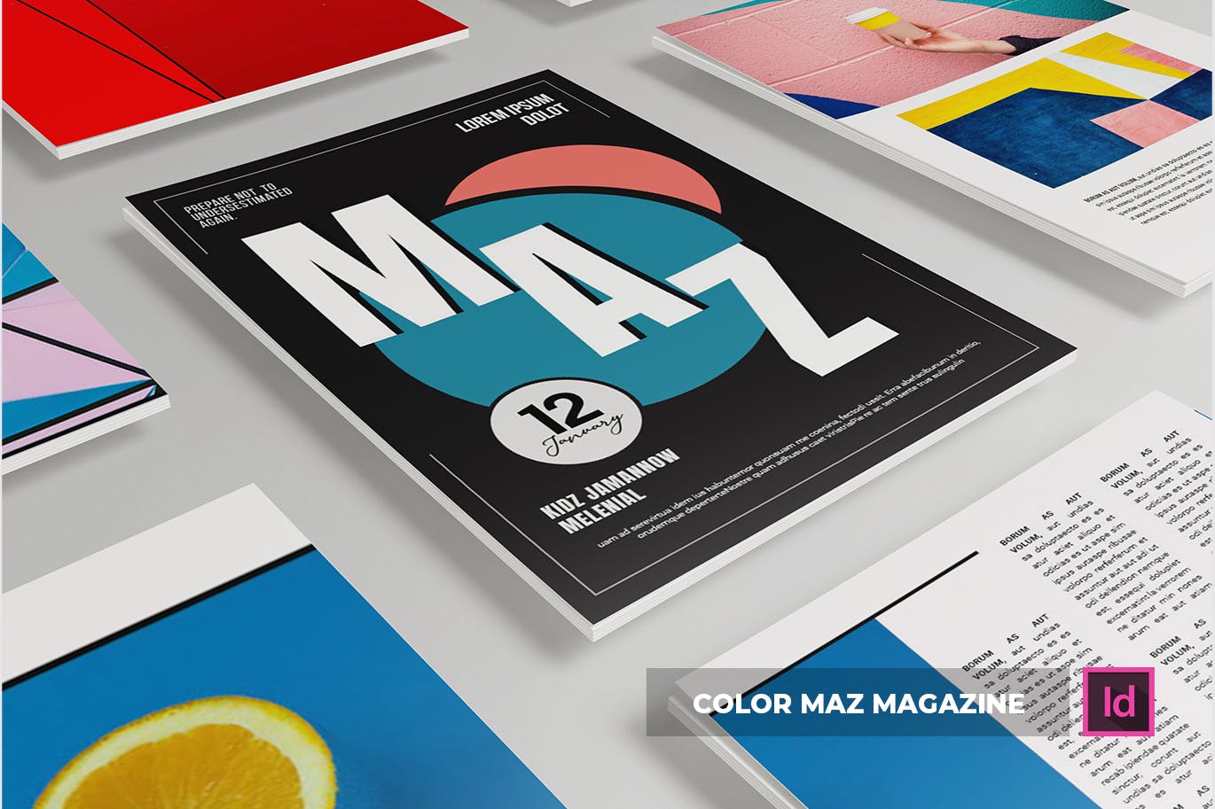 色彩设计创意杂志排版设计模板 Color Maz | Magazine Template插图1