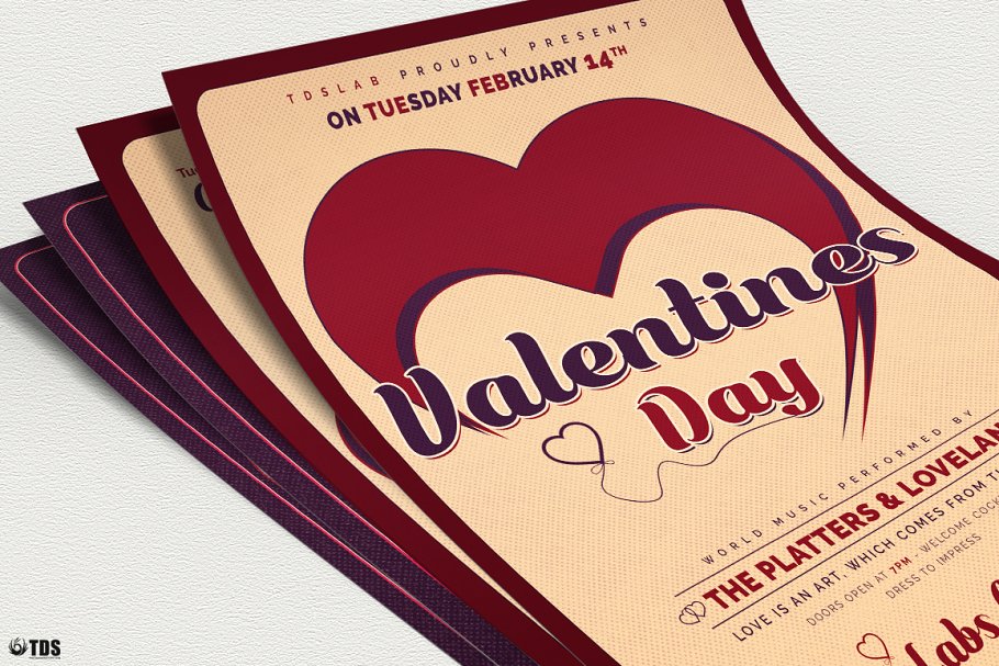 情人节专题菜单+传单PSD模板合集V9 Valentines Day Flyer + Menu PSD V9插图5