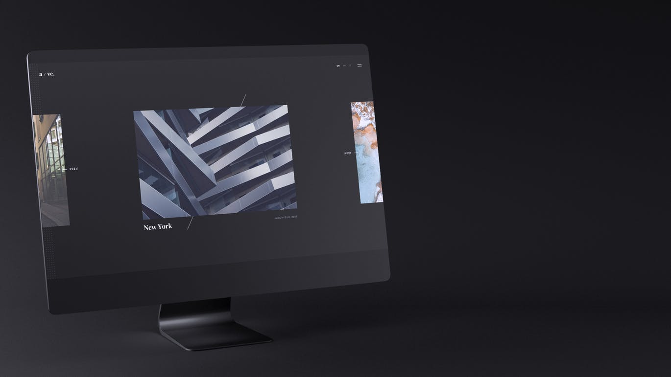 网站UI设计效果图预览黑色iMac电脑样机模板 Dark iMac Mockup插图11